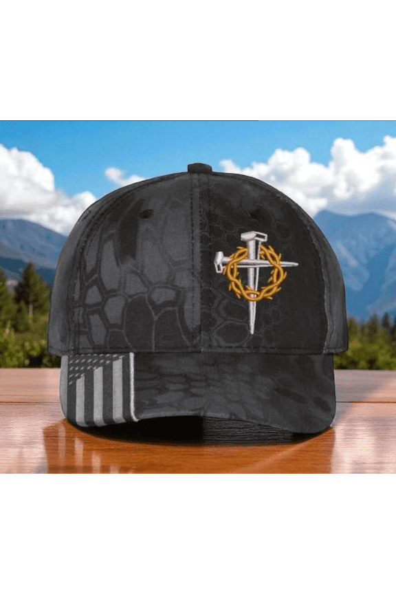 Jesus cross hat for Men Women, Funny Adjustable Washed Denim Cotton Embroidered Dad Hat