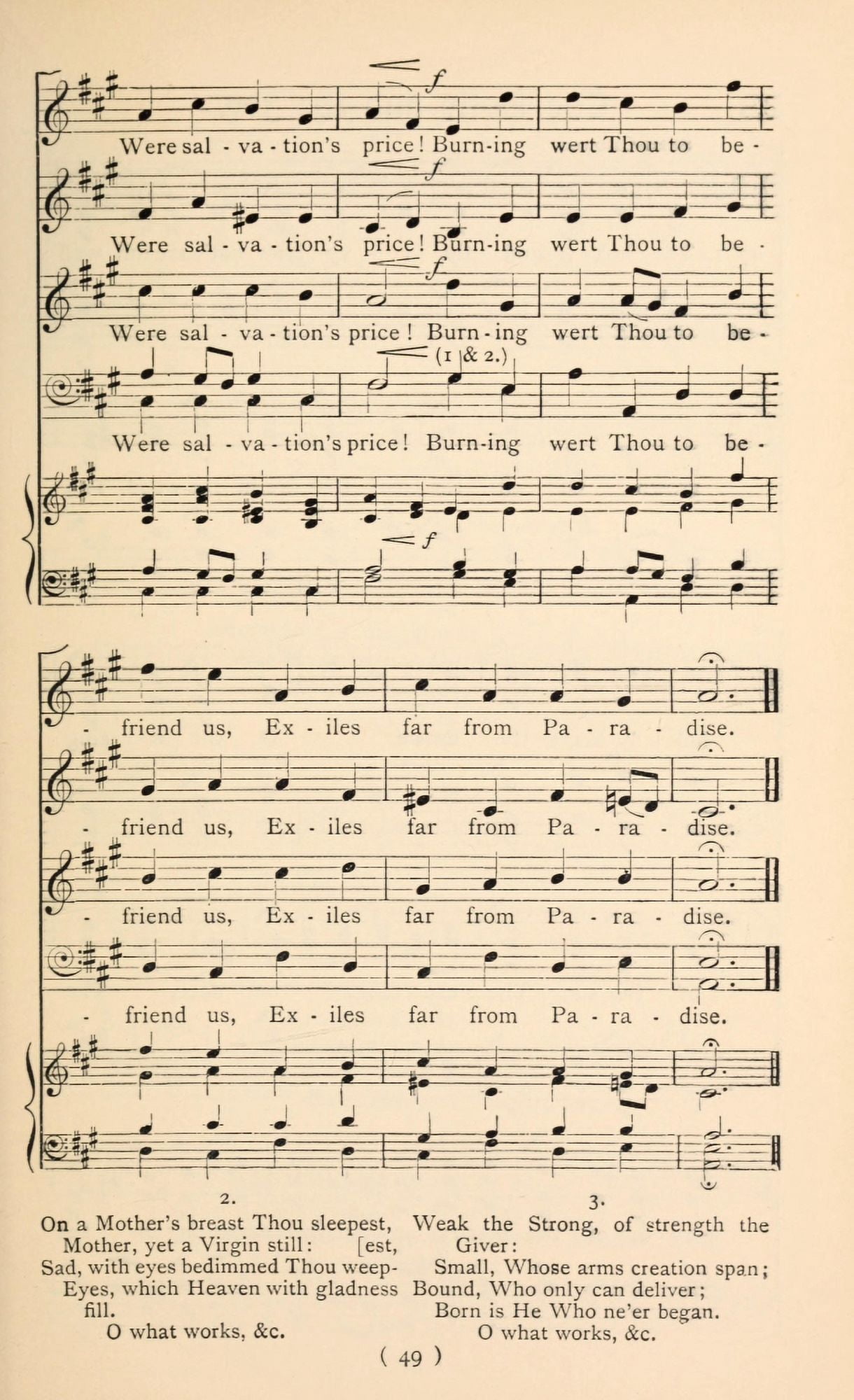Jesus in the Manger 2 Christmas Carols New & Old 1850 Canvas Art - (24 x 36)