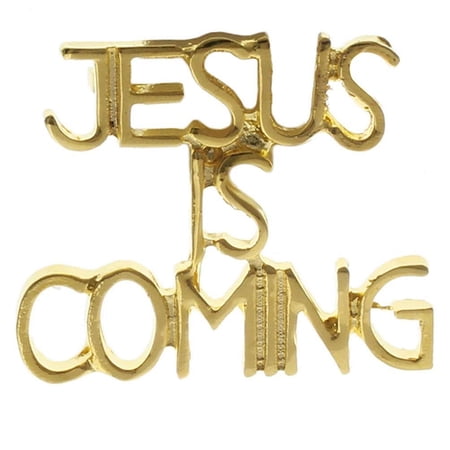 Jesus is Coming Pin Gold Letters by Sterling Gifts