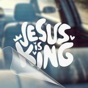 Jesus is King Retro Wavy - Christian Jesus Cross Bible Verse Car Vinyl Decal Bumper Sticker for Car, Wall, Window, Vehicle, Weather Resistant, Viral