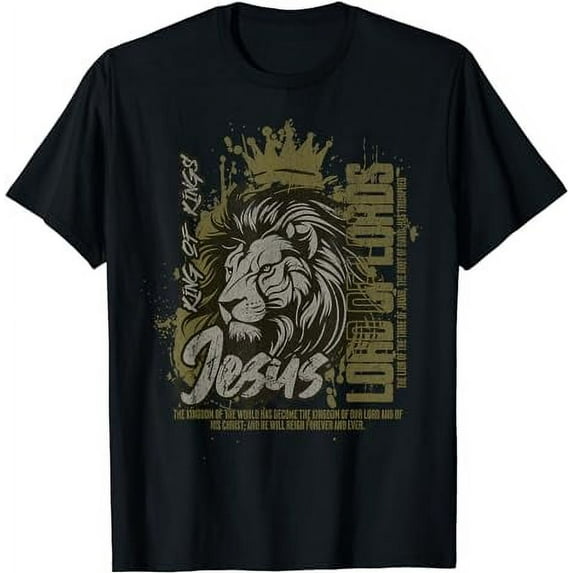 Jesus is King of Kings Christian Lion Bible Verse Faith T-Shirt