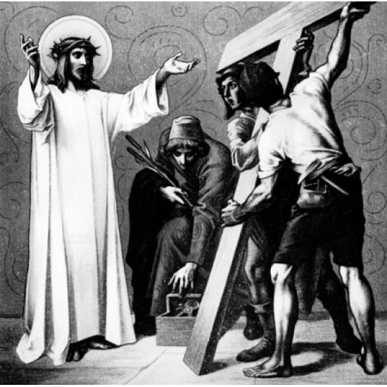 Jesus is Made to Bear His Cross 2nd station of the Cross by Martin Ritter von Feuerstein oil painting circa 1898 24 x 36
