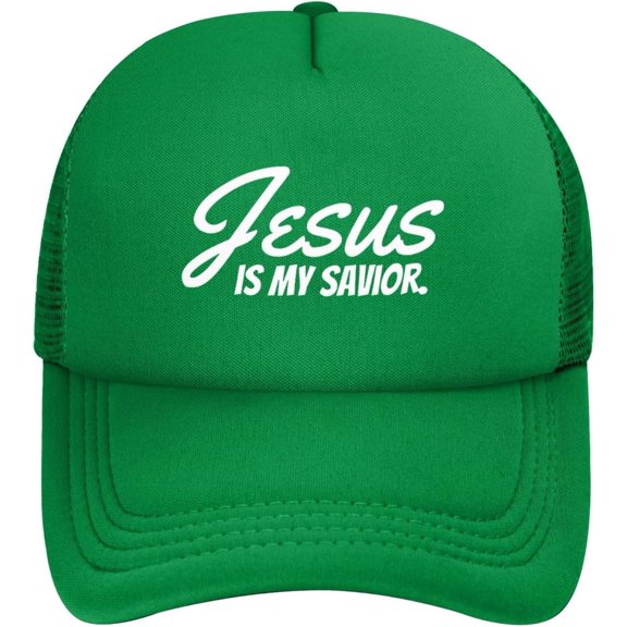 Jesus is My Savior Baseball Hats Classic Solid Color Adjustable Mesh Baseball Cap for Men Women Black