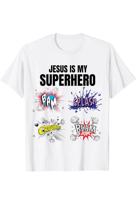 Jesus is My Superhero Shirt Christian Superhero Jesus T-Shirt Tshirt All Size S-5XL