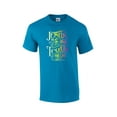 thumbnail image 1 of Jesus is The Way Adult Christian Short Sleeve T-shirt-AntiqueSapphire-XXL, 1 of 4