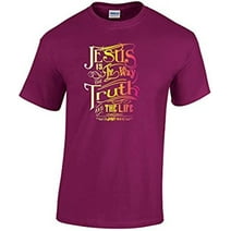 Jesus is The Way Adult Christian Short Sleeve T-shirt-antiqueroyal-Small