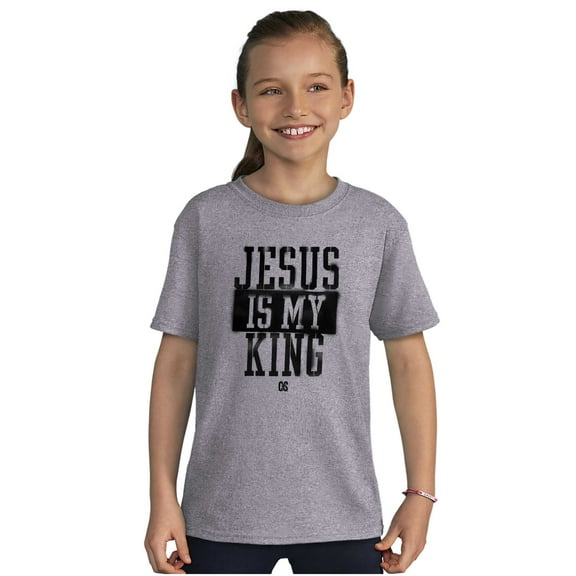 Jesus is my King Christian Faith Crewneck T Shirts Boy Girl Teen Brisco Brands M