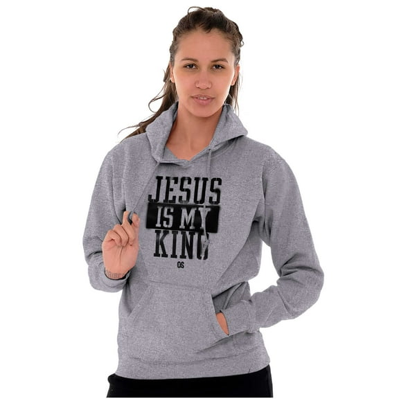 Jesus is my King Christian Faith Hoodie Sweatshirt Women Men Brisco Brands S