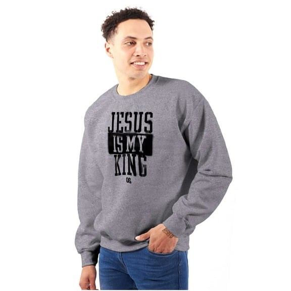 Jesus is my King Christian Faith Unisex Plus Fleece Graphic Sweatshirt Brisco Brands 2X