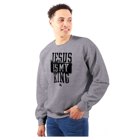 Jesus is my King Christian Faith Unisex Plus Fleece Graphic Sweatshirt Brisco Brands 4X