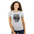 thumbnail image 1 of Jesus is my King Christian Faith Womens Slim Fit Graphic Tee Brisco Brands S, 1 of 5