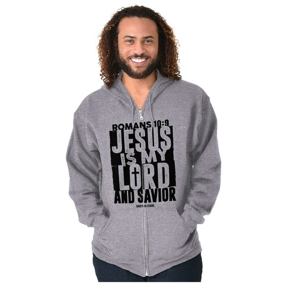 Jesus is my Lord and Savior Faith Unisex Fleece Graphic Zip Up Hoodie Brisco Brands 5X