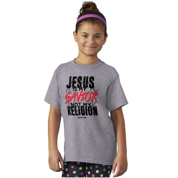 Jesus is my Savior Not Religion Crown Crewneck T Shirts Boy Girl Teen Brisco Brands X