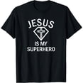 thumbnail image 1 of Jesus is my Superhero Religious Fun Christian Sunday T-Shirt, 1 of 3