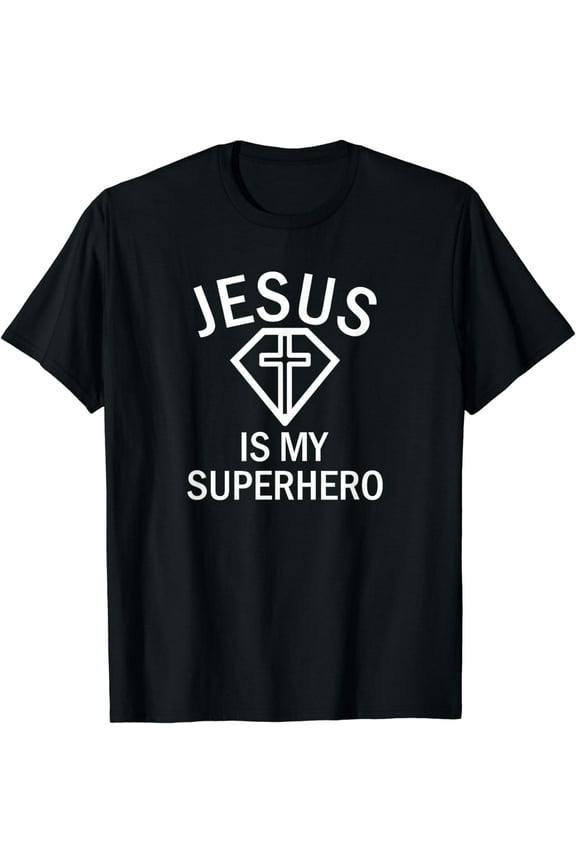 Jesus is my Superhero Religious Fun Christian Sunday T-Shirt