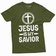 thumbnail image 1 of Jesus is my savior T-shirt Religion Jesus Christ church tee shirt Birthday Gift religious teeshirt (3X-Large Military Green), 1 of 7