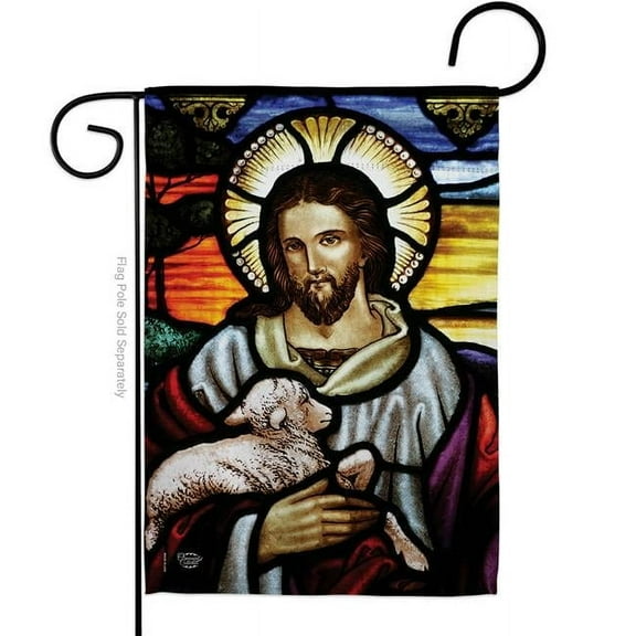 Jesus is the Good Shepherd Religious Faith Double-Sided Decorative Garden Flag, Multi Color
