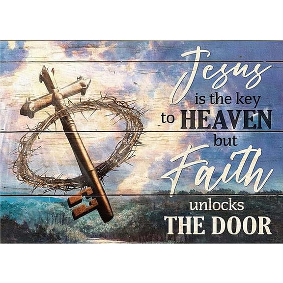 Jesus is the Key to Heaven 5D Diamond Painting Kit for Adults, Full Drill Christian DIY Diamond Art, Faith Home Wall Decor