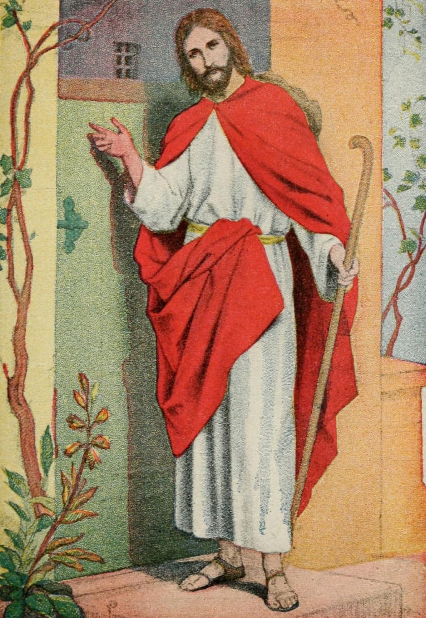 Jesus of Nazareth 1917 Behold I stand at the door and knock Canvas Art - Unknown (18 x 24)