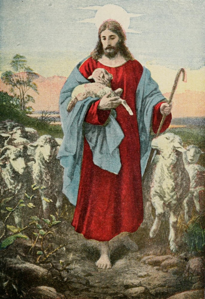 Jesus of Nazareth 1917 The Good Shepherd Canvas Art - Unknown (18 x 24)
