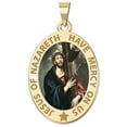 thumbnail image 1 of Jesus of Nazareth Religious Medal Color - 2/3 x 3/4 inch Size of Nickel, Solid 14K Yellow Gold, 1 of 2