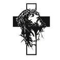 thumbnail image 1 of Jesus on the Cross Religious Metal Wall Art Detailed Facial Features Decor, 1 of 9