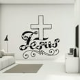 thumbnail image 1 of Jesus text with cross decal - 36 Inches, 1 of 1