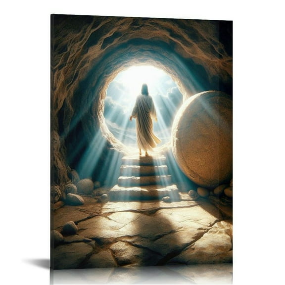 Jesus wall art decor Christian wall art, Jesus Canvas Wall Art Print ，Easter Jesus Decorations Religious Christian Gifts for Church Prayer Room Living Room Home Decor Gift Wooden Framed ﻿