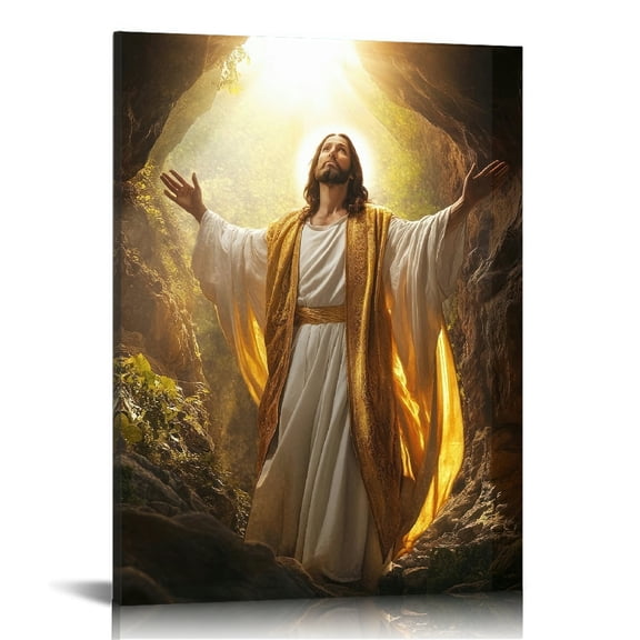 Jesus wall art decor Christian wall art, Jesus Canvas Wall Art Print ,Easter Jesus Decorations Religious Christian Gifts for Church Prayer Room Living Room Home Decor Gift Wooden Framed