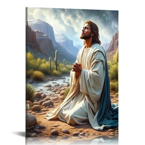 Jesus wall art decor Christian wall art, Jesus Canvas Wall Art Print Easter Jesus Decorations Religious Christian Gifts for Church Prayer Room Living Room Home Decor Wooden Framed 
