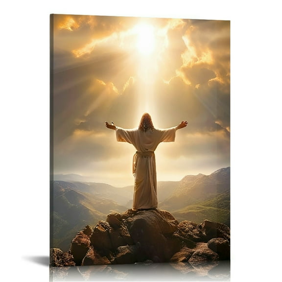 Jesus wall art decor Christian wall art, Jesus Canvas Wall Art Print ，Jesus Decorations Religious Christian Gifts for Church Prayer Room Living Room Home Decor Gift Wooden Framed