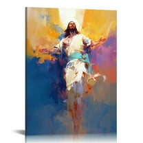 Jesus wall art decor Christian wall art, Jesus Canvas Wall Art Print ，Jesus Decorations Religious Christian Gifts for Church Prayer Room Living Room Home Decor Wooden Framed