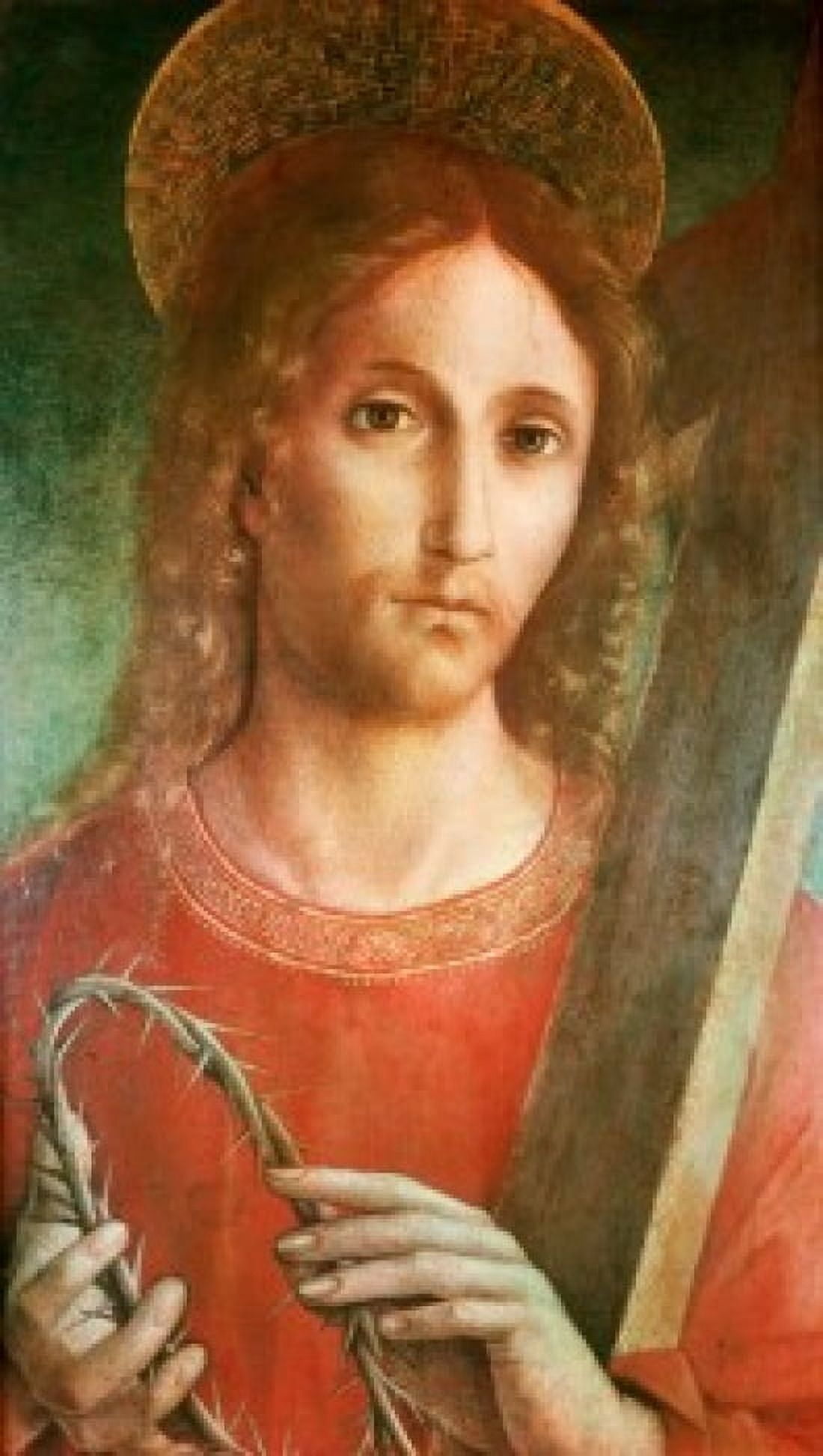 Jesus with Cross & Crown of Thorns Giacomo Pacchiarotto (1474-1540 Italian) Canvas Art - Giacomo Pacchiarotto (18 x 24)