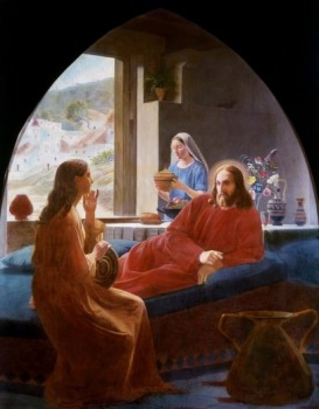 Jesus with Mary and Martha Christen Dalsgaard (1824-1907 Danish) Canvas Art - Christen Dalsgaard (18 x 24)