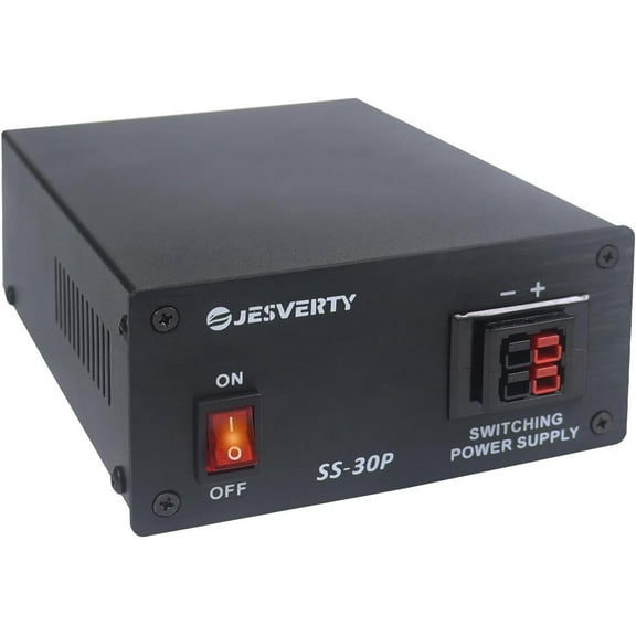 Jesverty SS-30P 13.8V 30A DC Regulated Universal Compact Bench Power Supply, AC-DC Power Converter, 20W USB & Type-C Quick-Charge, Anderson Connectors & 1/4 inch Bingding Posts for HAM&Amateur Radio