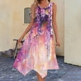 thumbnail image 1 of Jesvior Casual Summer Dresses for Women Crew Neck Sleeveless Irregular A Line Tank Dress Print Flora Loose Tank Dress Flowy Beaach Vacation Clothes, 1 of 7