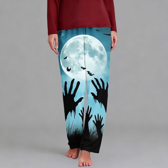 Jesvior Women'S Casual Halloween Print Sleep Pants Soft Lounge Pajama Trousers with Drawstring Elastic Waist for Home Nightwear
