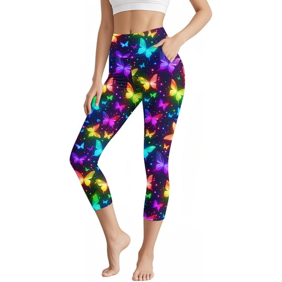 Jesvior Women'S High Waisted Yoga Capri Leggings with Pockets Casual Slim Fit Capris Pants for Running Workout Lounge