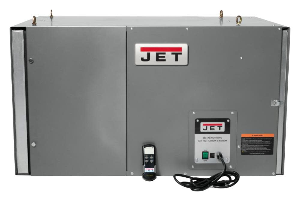 Jet 3000 CFM Metalworking Air Filtration System 1HP 230V 2 Filter, Gray