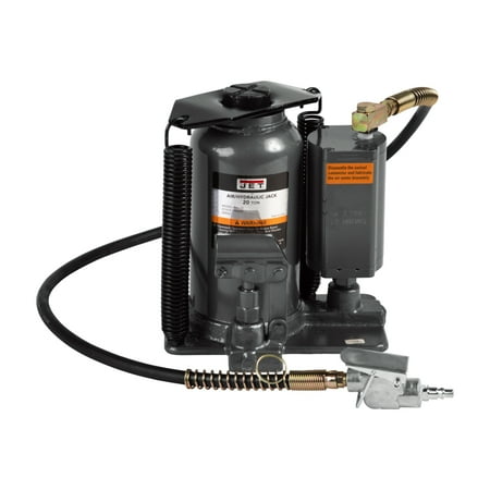 Jet 456620 AHJ-20 Heavy Duty Steel 20 Ton Air and Hydraulic Bottle Jack, Black
