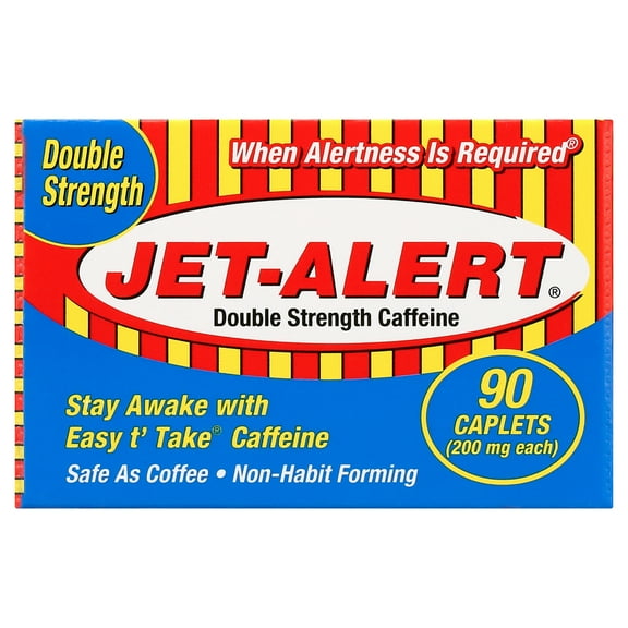 Jet-Alert Double Strength Caffeine 200 mg Caplets, 90 Ct