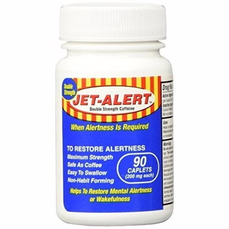 Jet-Alert Energy Stimulant Caffeine Pills, 200mg, 90 Count, Pack of 5