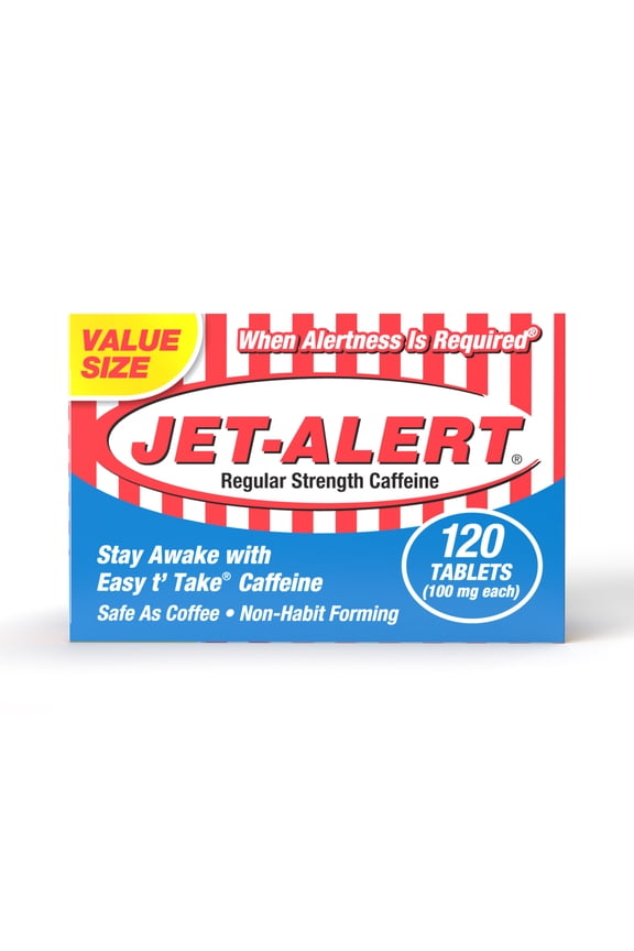 Jet-Alert Regular Strength Caffeine 100mg, 120ct Tablet