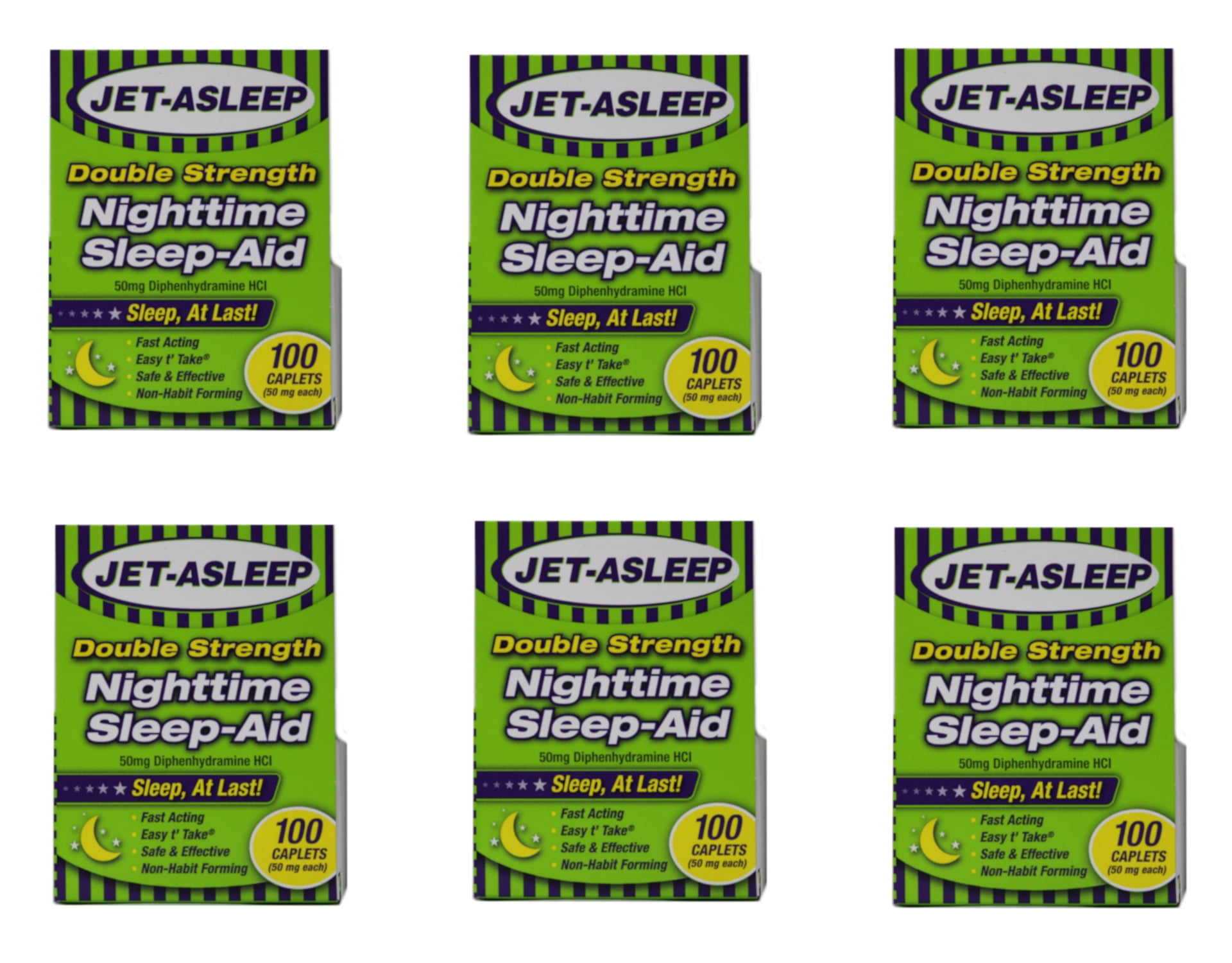 JetAsleep Nighttime SleepAid Caplets for Adults, Double Strength, 100