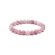 Jet International Natural Rose Quartz Bracelet 8mm Beads Pink Color