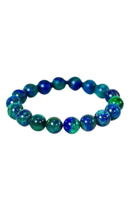 Jet Azurite Stretch Bracelet 8 mm Gemstone Original Genuine Healing Energy Metaphysical Confidence Progress Strength Prosperity Peace Divine