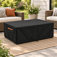 Jet Black 48W x 28D x 16H Patio Furniture Cover for Rectangular Outdoor ...