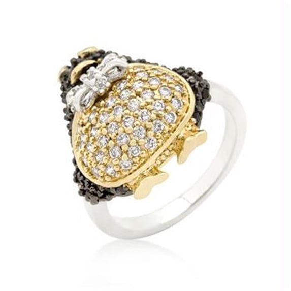 Jet Black CZ Penguin Ring, Size : 10
