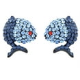 thumbnail image 1 of Jet Black Colored Aquarius Twin Trout Fish Crystal Rhinestone Element Earrings, 1 of 4
