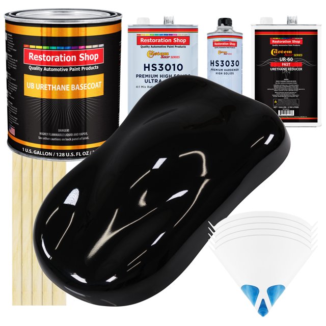 Jet Black Gallon Premium URETHANE BASECOAT CLEARCOAT Car Auto Paint FAST Kit